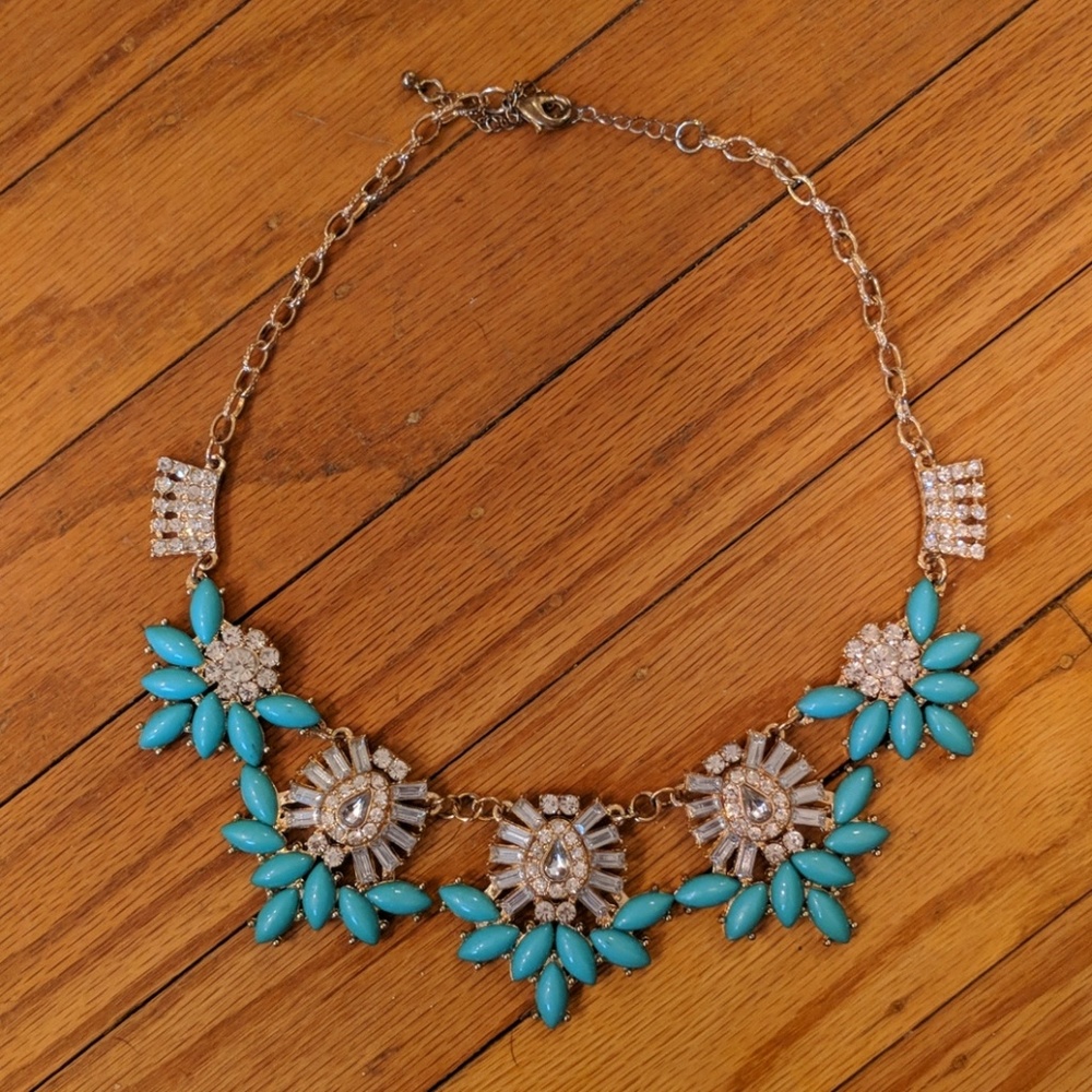 Teal Crystal Necklace